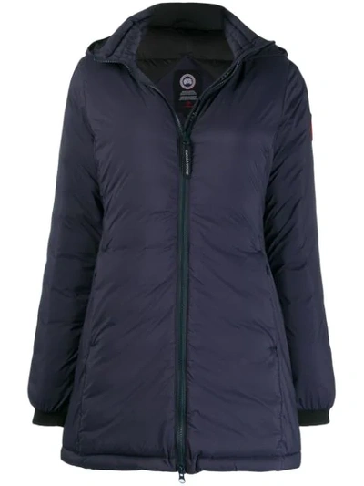 Shop Canada Goose Hooded Quilted Coat In Blue