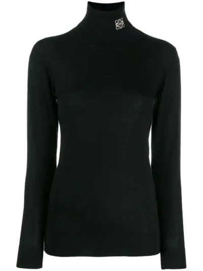 Shop Loewe Turtleneck Jumper In 1100 Black