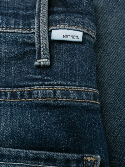 Shop Mother The Hustler Frayed Jeans In Blue