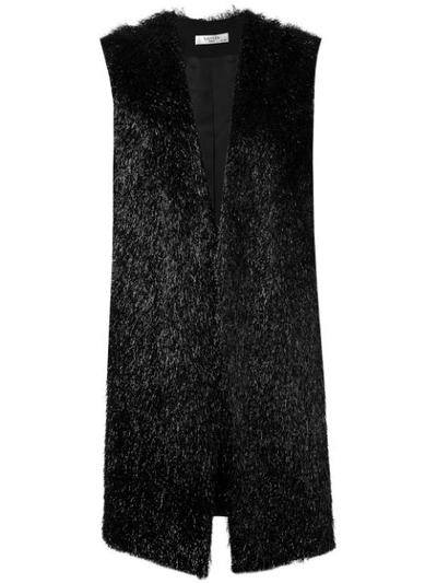 Shop Lanvin Faux Fur Waistcoat In Black