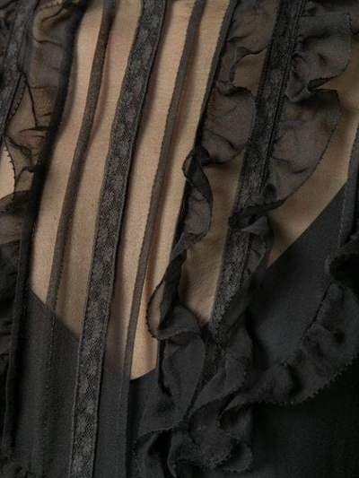 VALENTINO SHEER ORGANZA BLOUSE - 黑色