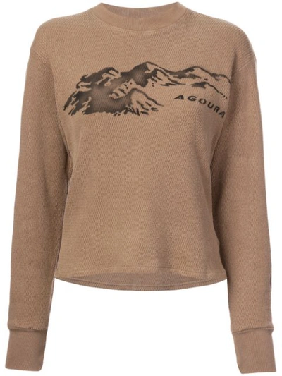 Shop Yeezy Season 6 Printed Thermal Sweater In Brown