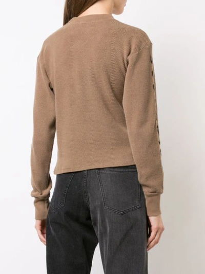 Shop Yeezy Season 6 Printed Thermal Sweater In Brown