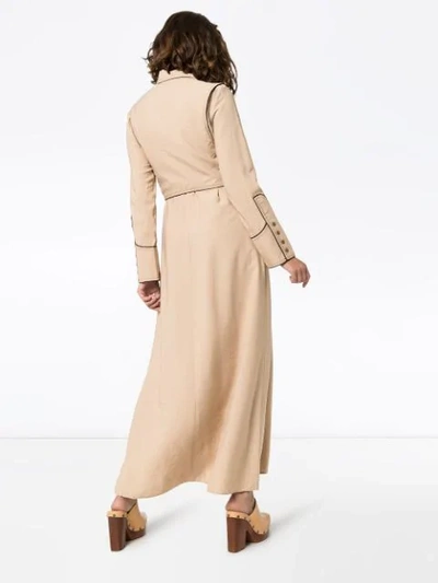 Shop Nanushka Parx Midi Shirt Dress In Neutrals