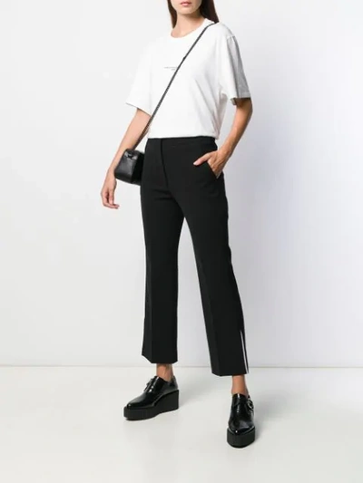 Shop Stella Mccartney Contrast Trim Cropped Trousers In Black