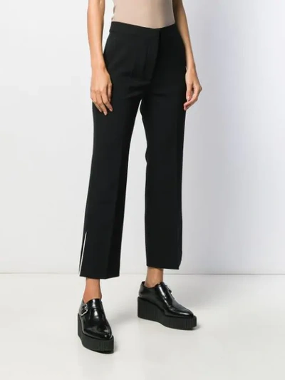 Shop Stella Mccartney Contrast Trim Cropped Trousers In Black