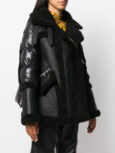 Shop Nicole Benisti Montaigne Shearling-trimmed Jacket In Black