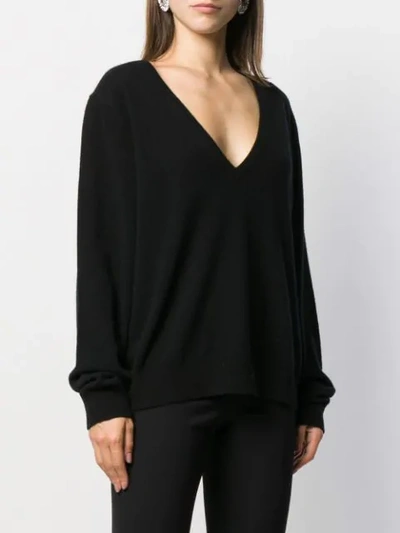 Shop N°21 Deep V-neck Knitted Top In Black