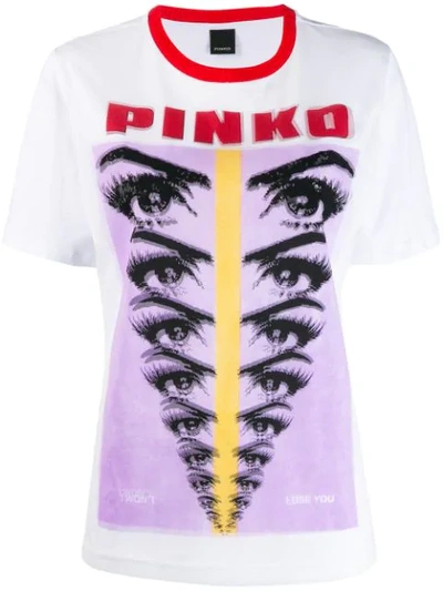 Shop Pinko Printed Logo T In White