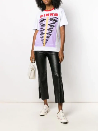 Shop Pinko Printed Logo T In White