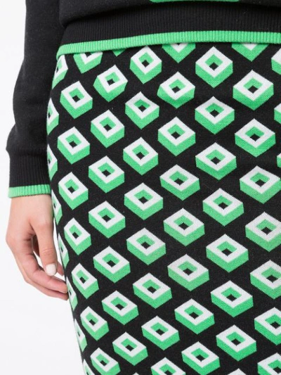 Shop Diane Von Furstenberg Dvf  Geometric Cube Skirt - Green