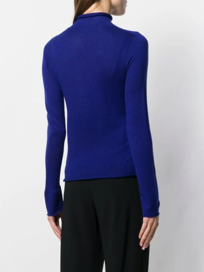 Shop Joseph Turtleneck Knitted Wool Jumper In Blue