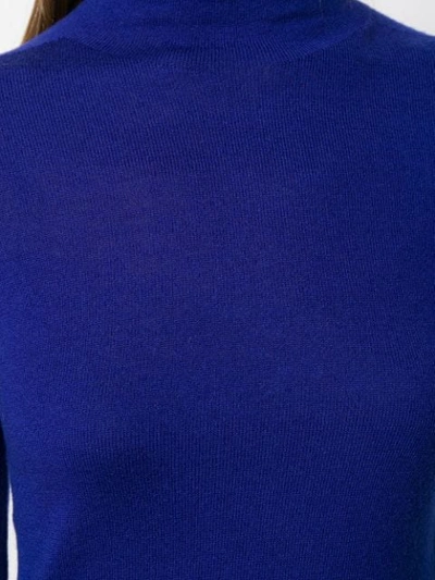 Shop Joseph Turtleneck Knitted Wool Jumper In Blue