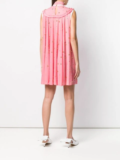 Shop Miu Miu Stone Embellished Dress In Pink