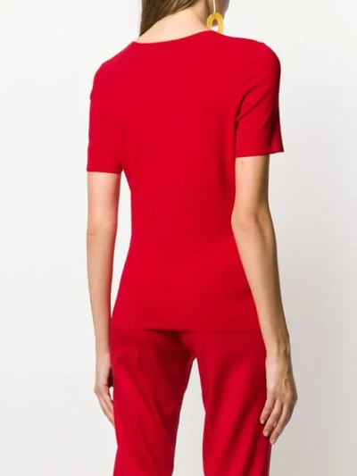 Shop Escada Slim Fit Knitted Top In Red