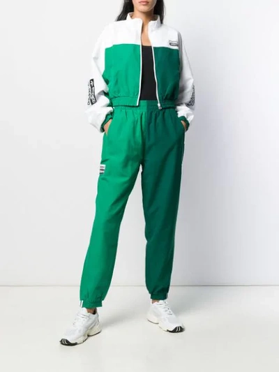 Shop Adidas Originals Cropped Track Jacket In White Bgreen