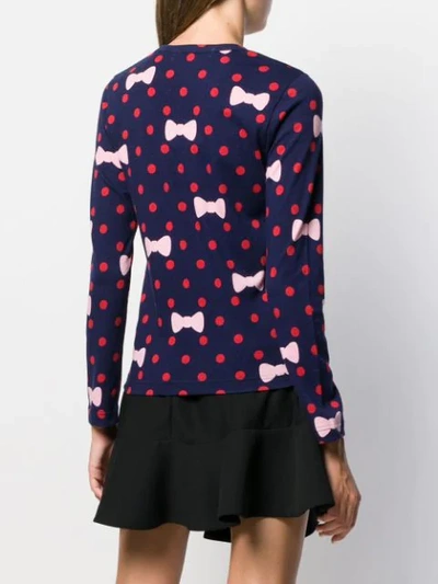 Shop Comme Des Garcons Girl Polka Dot Print Sweater In Blue
