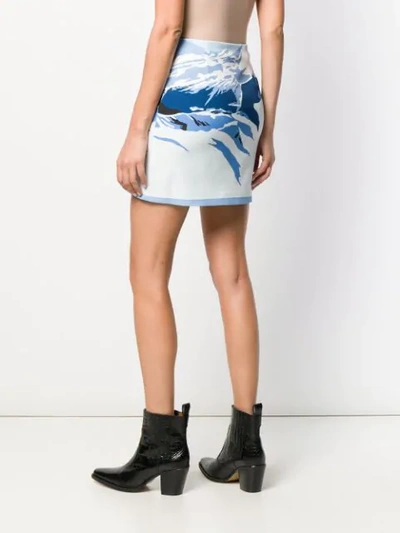 Shop Pinko Ski Print Skirt In Blue