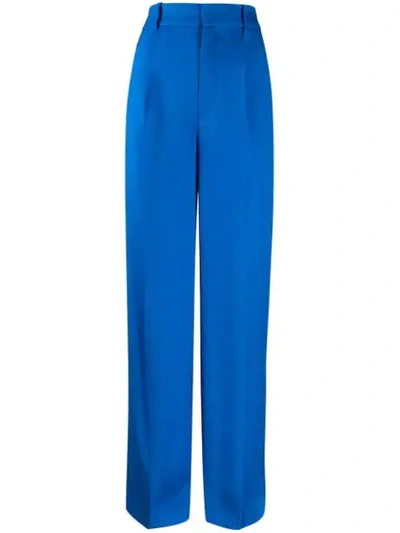 Shop Joseph Tailored High-waisted Trousers In Blue