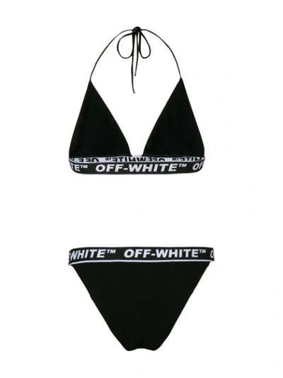 Shop Off-white Logo Print Bikini In 1000 Black