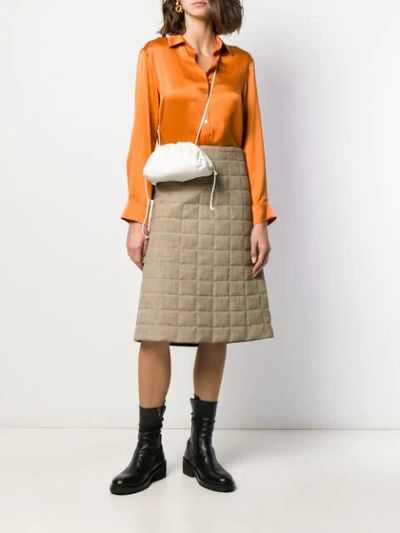 Shop Bottega Veneta Quilted A-line Skirt In Neutrals