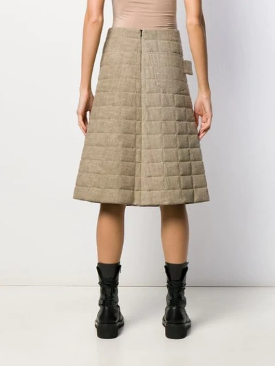 Shop Bottega Veneta Quilted A-line Skirt In Neutrals