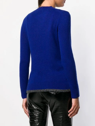 Shop Coach Football Intarsia Sweater In Blue