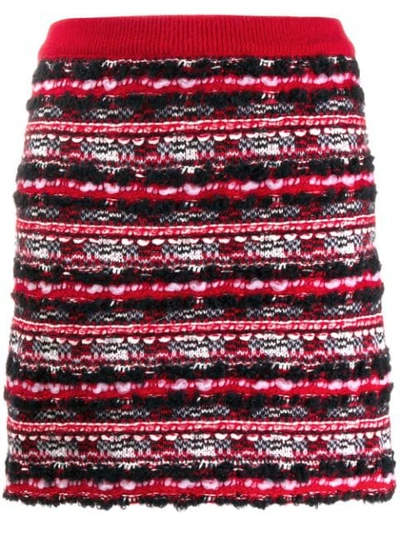 Shop Thom Browne Woven Mini Skirt In Red