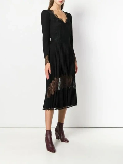 Shop Ermanno Scervino Lace Insert Cocktail Dress - Black