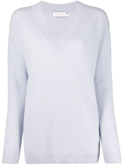 Shop Zimmermann V-neck Cashmere Jumper In Blue