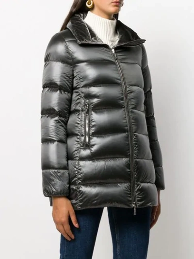 Shop Moorer Hooded Padded Jacket In Grey