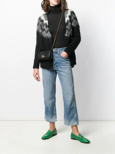 Shop Gucci Fine Silk Turtleneck Knitted Top In Black