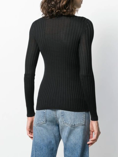 GUCCI FINE SILK TURTLENECK KNITTED TOP - 黑色