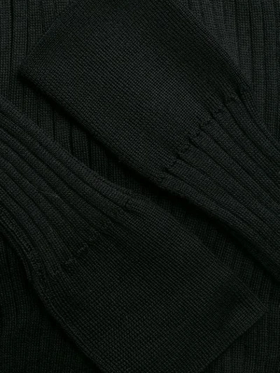 Shop Gucci Fine Silk Turtleneck Knitted Top In Black