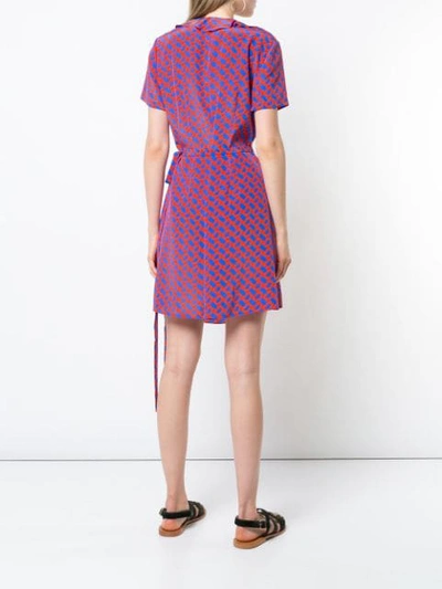 Shop Diane Von Furstenberg Dvf  Link Print Wrap Dress - Blue