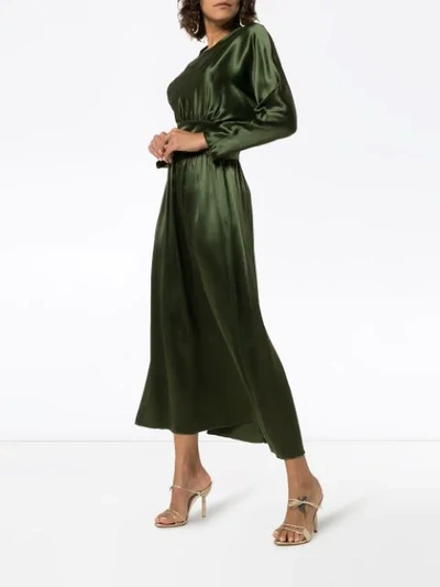Hermine Silk-satin Maxi Dress In Green
