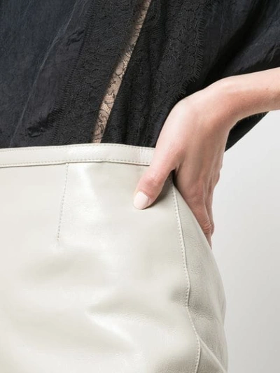 ROCHAS FITTED LEATHER SKIRT - 大地色