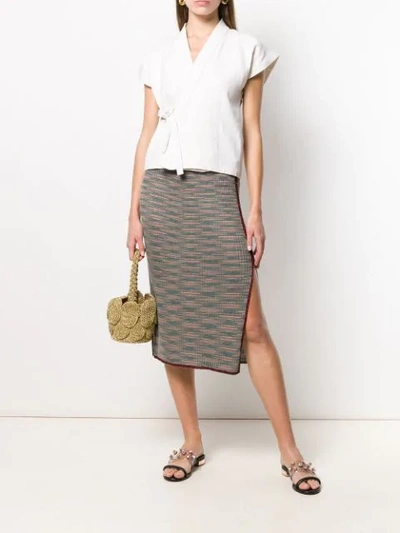 Shop M Missoni Shot Knit Midi Skirt In F900j Grigio