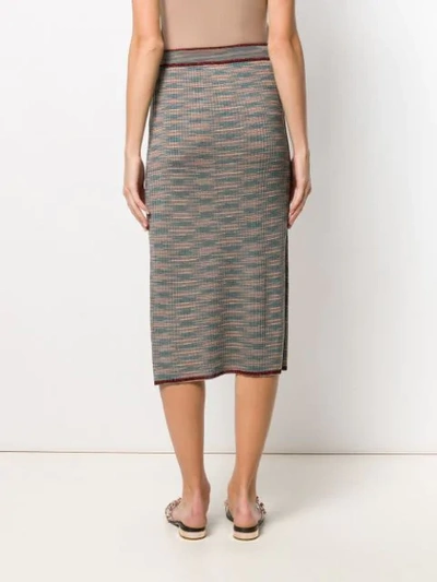 Shop M Missoni Shot Knit Midi Skirt In F900j Grigio