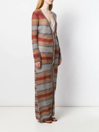 Shop Jacquemus La Robe Striped Knitted Dress In Red