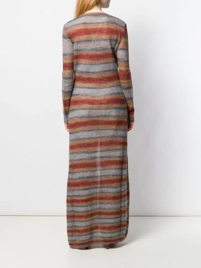 Shop Jacquemus La Robe Striped Knitted Dress In Red