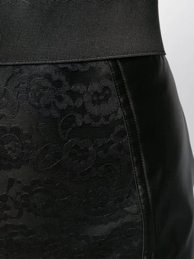 Shop Dolce & Gabbana Lace-panelled Satin Shorts In Black