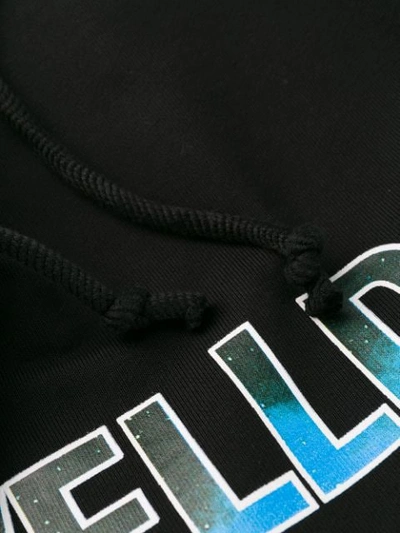 Shop We11 Done Logo Drawstring Hoodie In Black