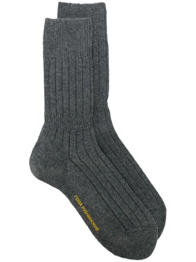 Shop Gosha Rubchinskiy Knitted Socks In Grey