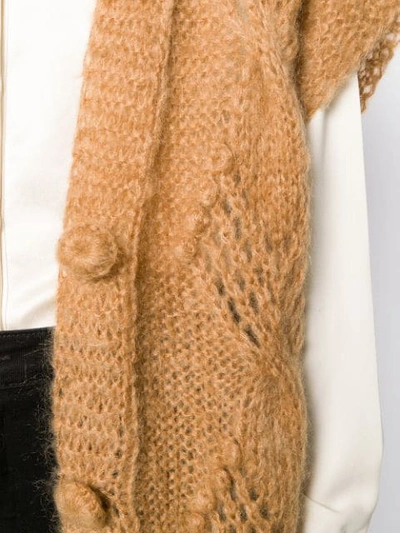 Shop Mes Demoiselles Short-sleeved Knit Cardigan In Brown