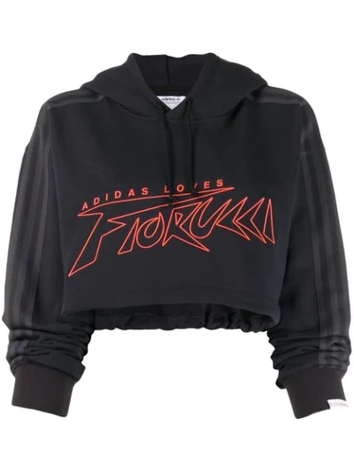Shop Fiorucci X Adidas Cropped Sweatshirt In Black