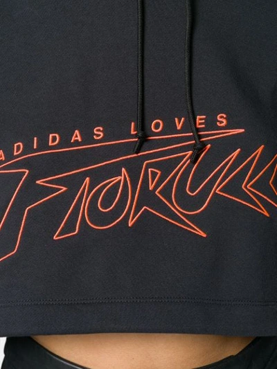 Shop Fiorucci X Adidas Cropped Sweatshirt In Black