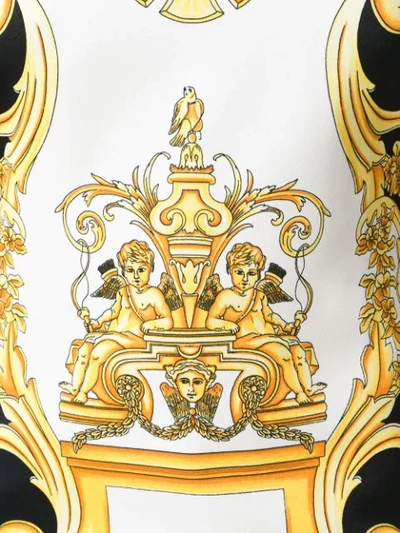 Shop Versace Barocco Print Mini Dress In Yellow