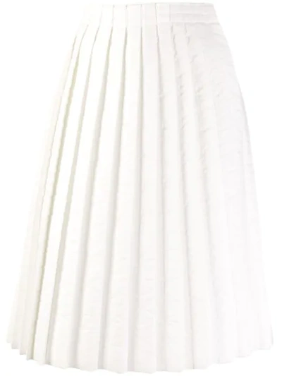 Shop Mm6 Maison Margiela Pleated Midi Skirt In White