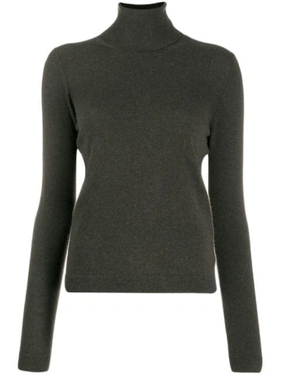 Shop Lamberto Losani Ribbed Roll Neck Jumper In Green